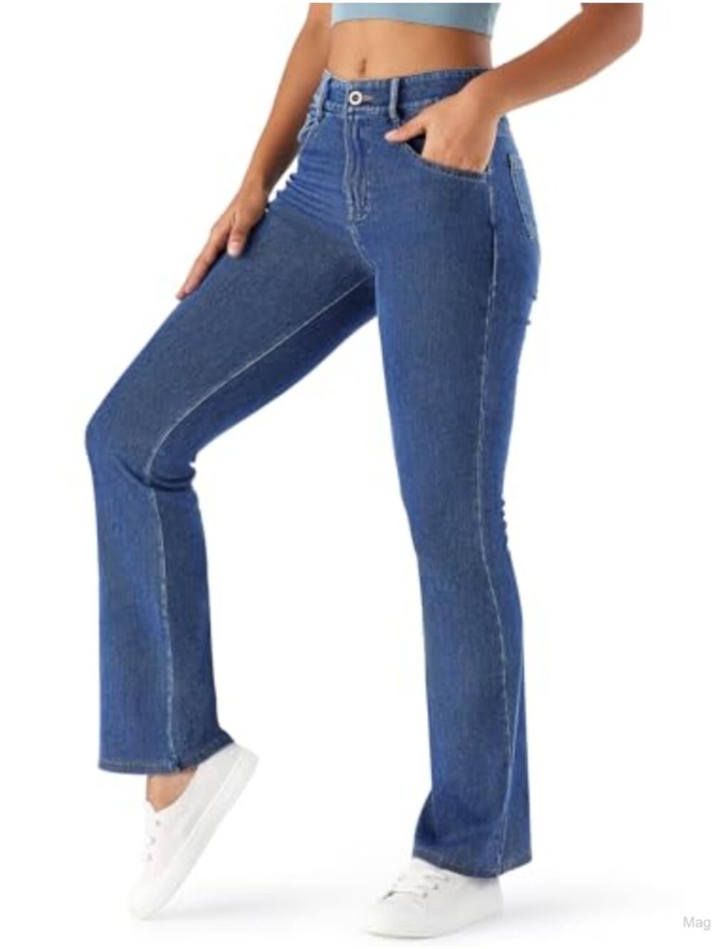 High Waisted Bootcut Stretch Jeans for Women - Regular Fit